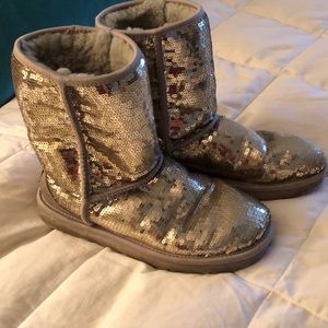 UGG Silver Sequin Short Boots
